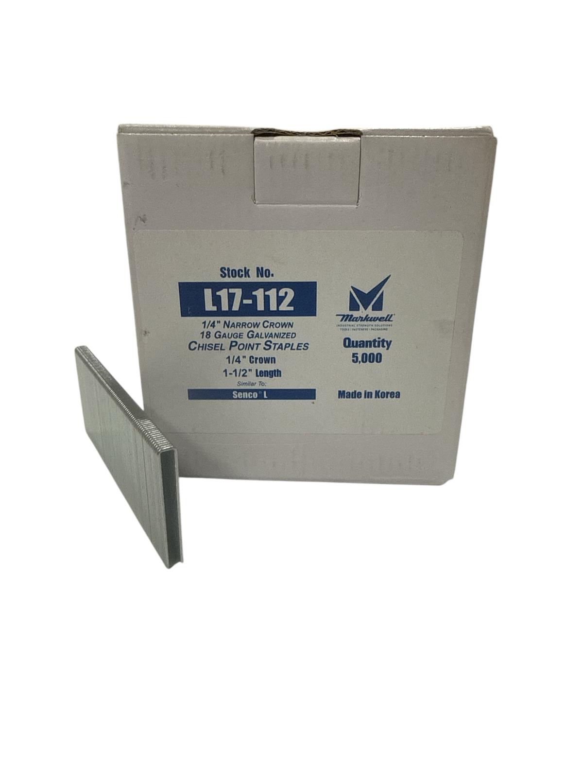 STAPLES L-17-112 18GA CROWN 1/4" LENGTH 1-1/2"