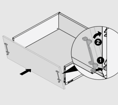 Front Fixing Drawer Connector w/ Dowel for 04603 H8" DOWEL