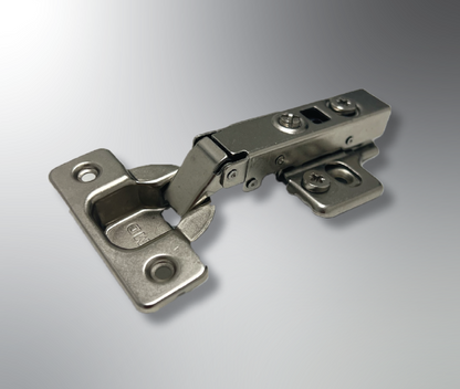 Full Overlay 35 One-Way Non- Soft-Close Clip on hinge with 3D Cam Plate Regular