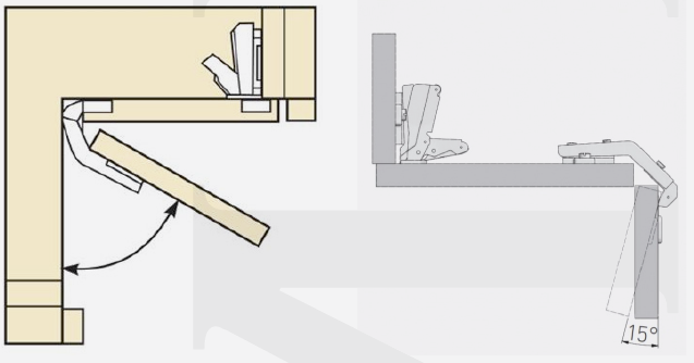 Hinges - 135° Slide-on hinge with 3D cam plate