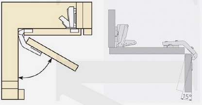 Hinges - 135° Slide-on hinge with 3D cam plate