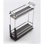 Spice Rack 2 Layer Solid Wood Surfice Grey & Crhome
